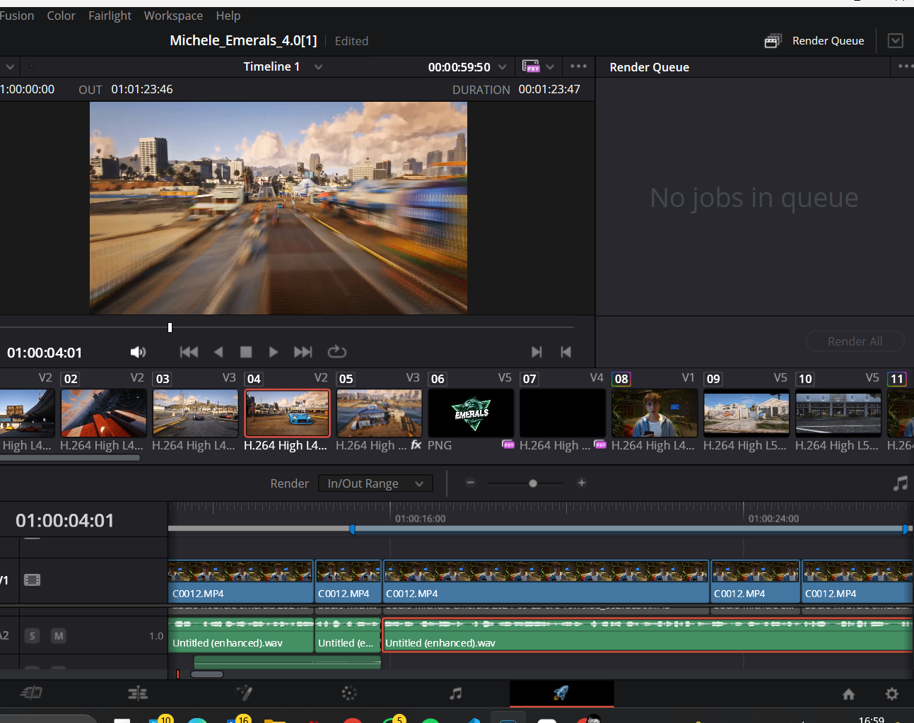 DaVinci Resolve editing timeline