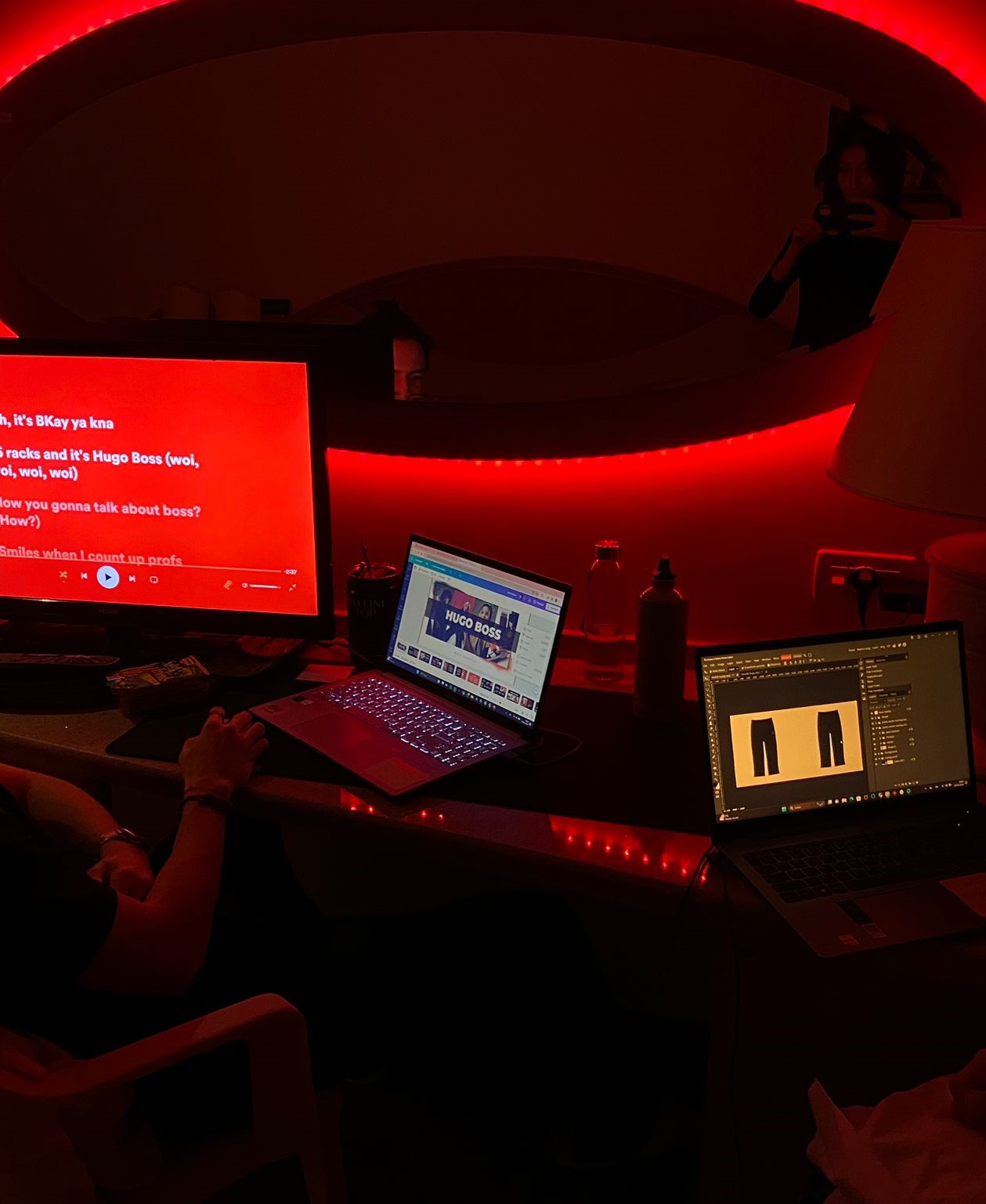 Night work session on the Hugo Boss challenge
